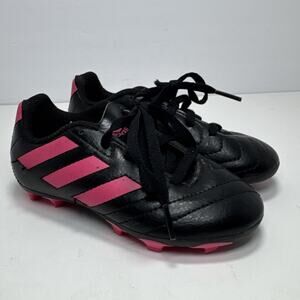 Adidas kids Goletto Soccer Cleats Size 10C Black Pink, Youth Unisex Stripes